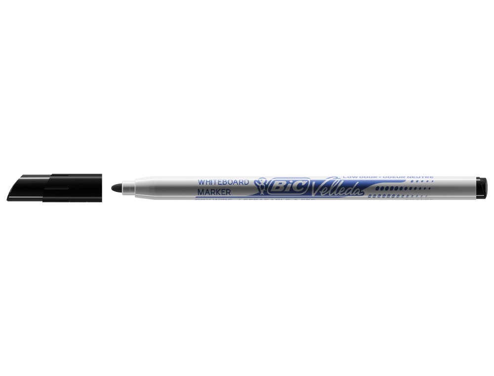 MARQUEUR BIC VELLEDA 1721 EFFAÇABLE POINTE OGIVE 1MM ENCRE ALCOOL SANS ODEUR CORPS PLASTIQUE NOIR