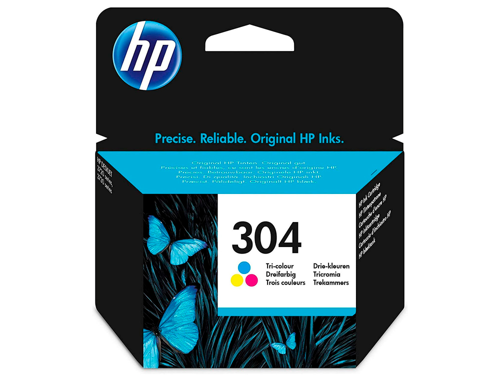 CARTOUCHE HP 304 JET D'ENCRE 3 COULEURS CYAN/MAGENTA/JAUNE 100P