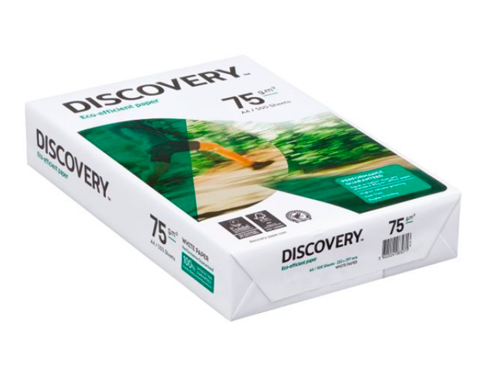 PAPIER DISCOVERY MULTIFONCTION GRAND VOLUME SANS BOURRAGE A4 75G/M2 BLANCHEUR 161 OPACIT 92 RIGIDIT 100 500 FEUILLES