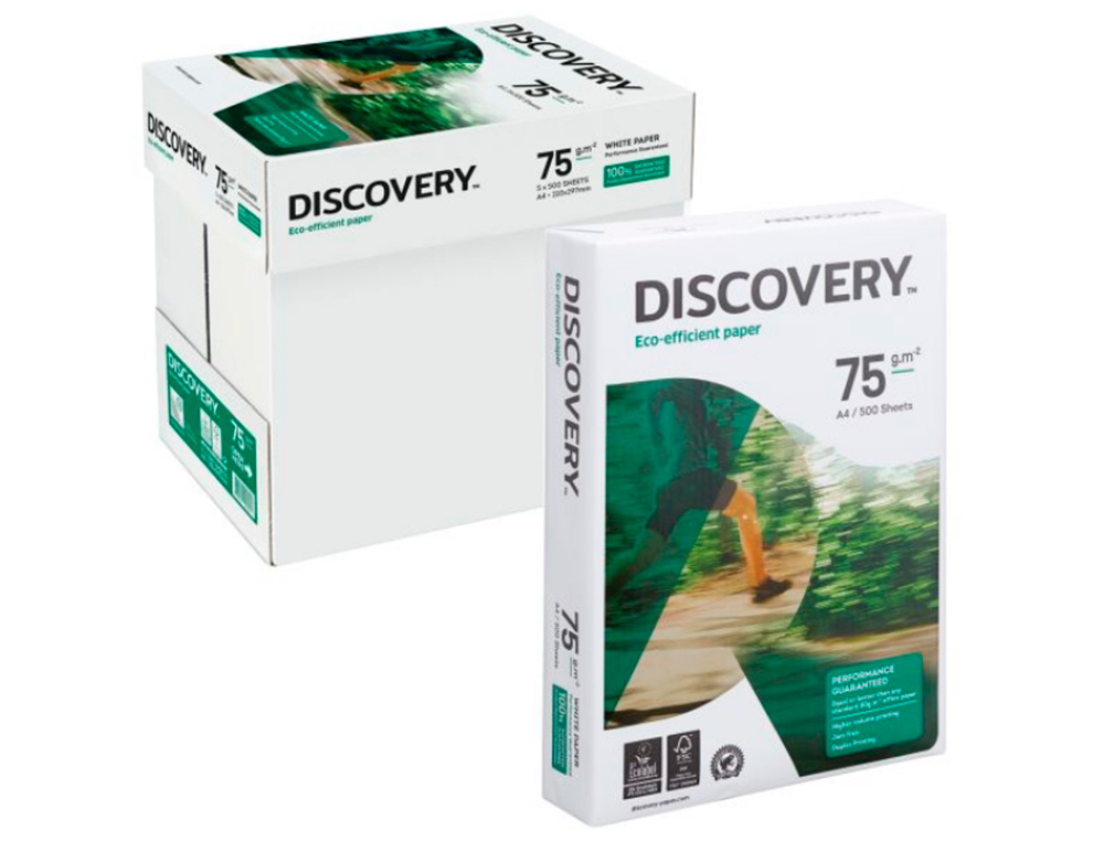 PAPIER DISCOVERY MULTIFONCTION GRAND VOLUME SANS BOURRAGE A4 75G/M2 BLANCHEUR 161 OPACIT 92 RIGIDIT 100 500 FEUILLES