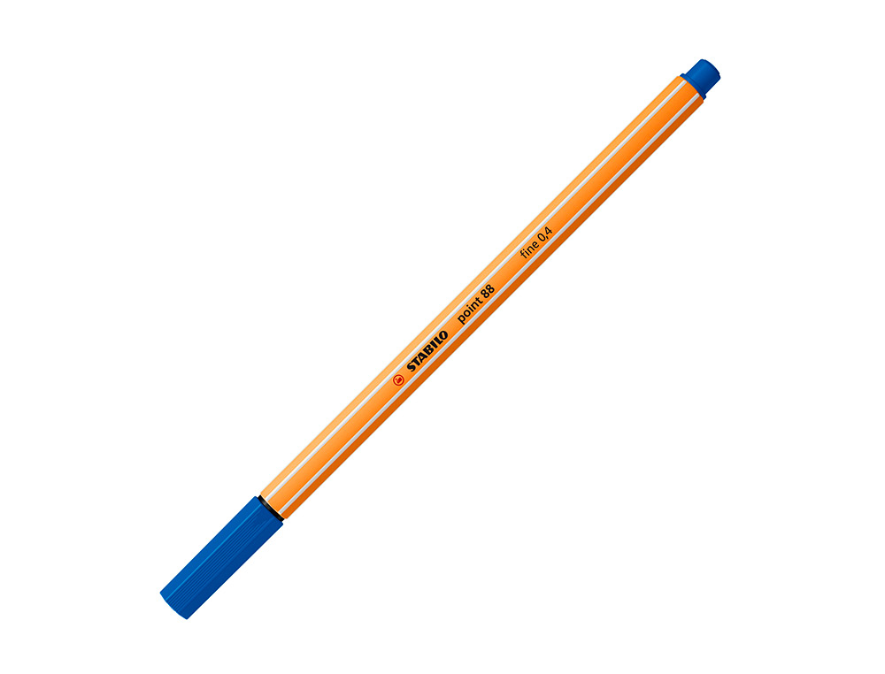 STYLO-FEUTRE STABILO POINT 88 ÉCRITURE FINE 0.4MM 1000M POINTE GAINÉE MÉTAL CORPS HEXAGONAL COLORIS BLEU