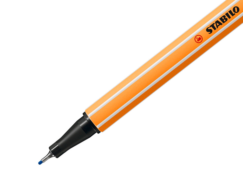 STYLO-FEUTRE STABILO POINT 88 ÉCRITURE FINE 0.4MM 1000M POINTE GAINÉE MÉTAL CORPS HEXAGONAL COLORIS BLEU