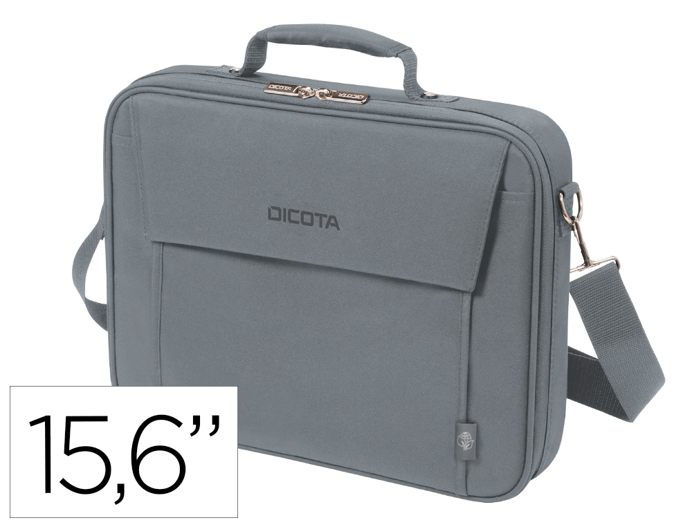 SACOCHE DICOTA PCP 14-15.6 ORDINATEUR PORTABLE 39,6 CM 1 POCHE AVANT ET 1 COMPARTIMENT POLYESTER COLORIS GRIS