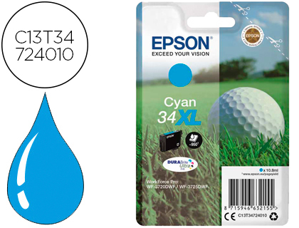 CARTOUCHE EPSON N34 XL JET D'ENCRE COULEUR CYAN HAUTE CAPACIT 950P