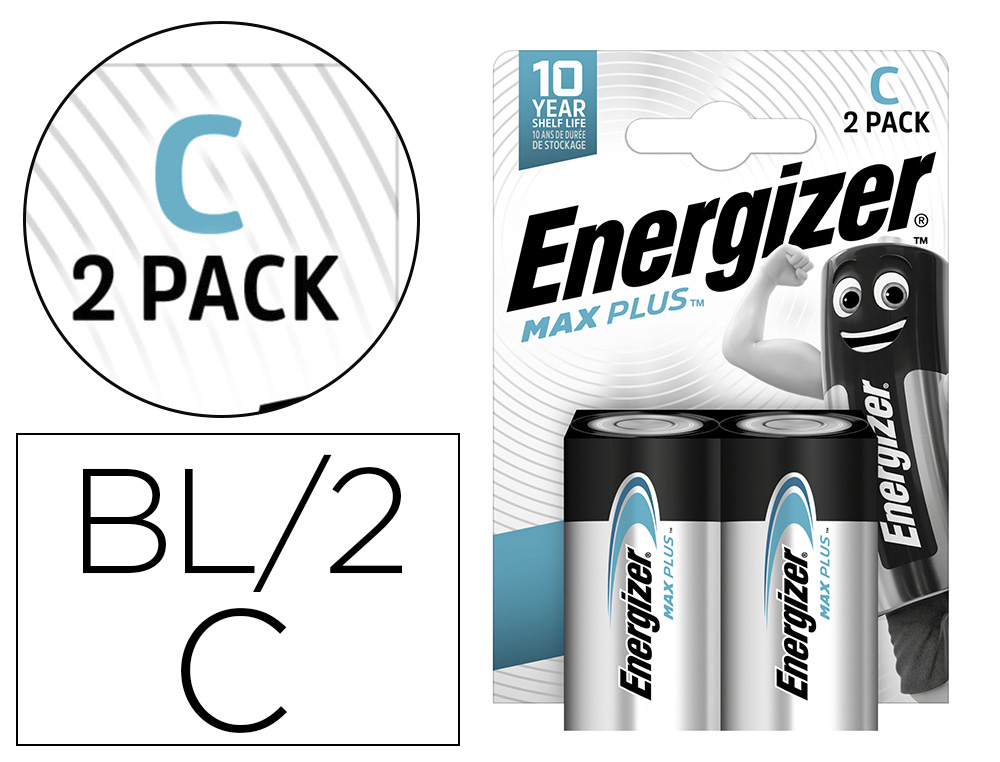 PILE ENERGIZER MAX PLUS LR14/C BP2