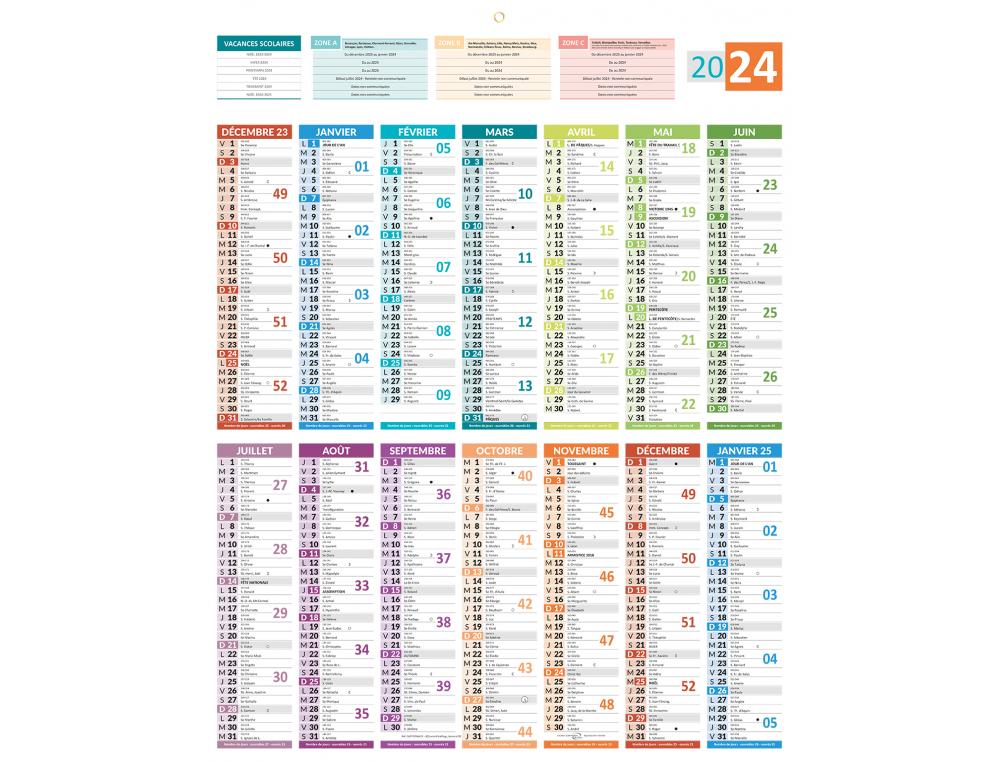 CALENDRIER 14M 55X43 CARTE FRACALENDRIER BANCAIRE AVEC CARTE FRANCE 43X55 CM